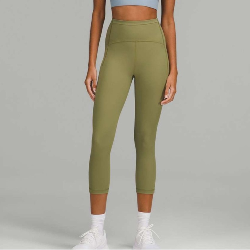 Lululemon Swift Speed High-Rise 21” Crop Leggings in Bronze Green